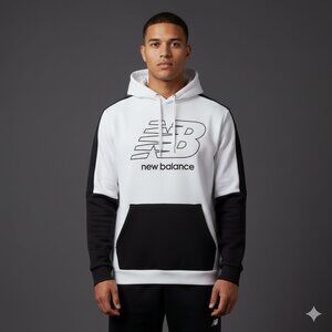 NEW BALANCE Large Black and White Pullover Hoodie